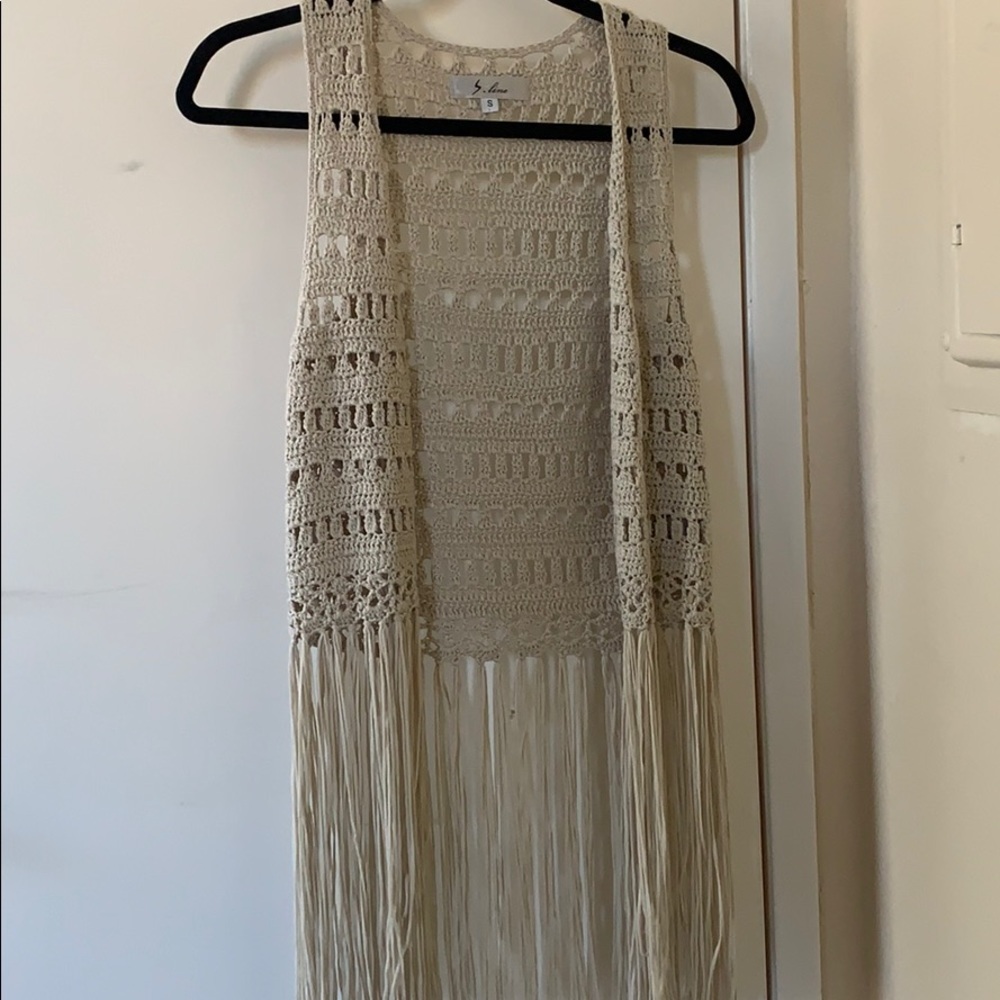 Trendy crochet throw over vest
